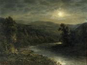 unknow artist Moonlight on the Delaware River oil painting reproduction